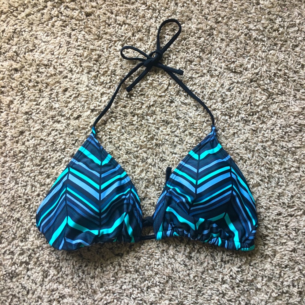 Black, Gray, and Teal string bikini top